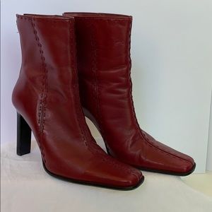 Red Leather Y2K  boots